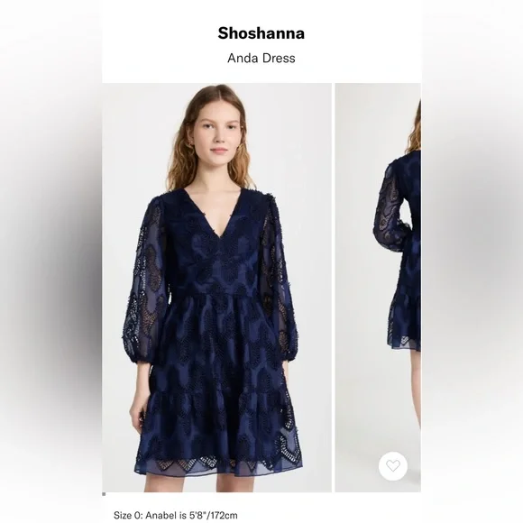 Shoshanna | Dresses | Shoshanna Vneck Anda Puff Sleeve Fitandflare Mini  Dress Size 4 Nwt Navy | Poshmark